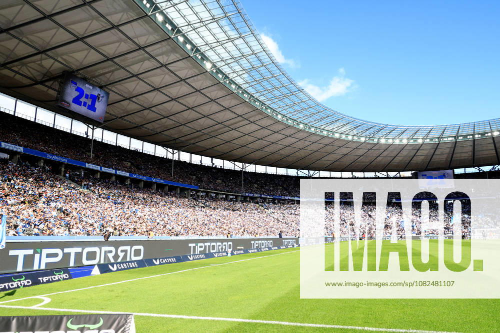 DEU GER, Fussball , 2.Fussballbundesliga , Spieltag, Saison 2026 2027, Berliner Olympiastadion, Hertha BSC vs. 1.FC Magdeburger Stadioninnenansicht mit Endergebnis 2. Liga: DFB DFL regulations prohibit any use of photographs as image sequences and or quasi-video) Berlin Berliner Olympiastadion Berlin Deutschland