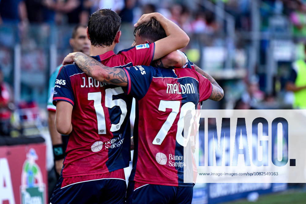 Cagliari s Daniel Maldini celebrates after scoring the goal for 1-0 during the Serie A soccer match between Cagliari Calcio and Lecce at the Unipol Domus in Cagliari, Sardinia - Monday 7th september 2026. - Soccer