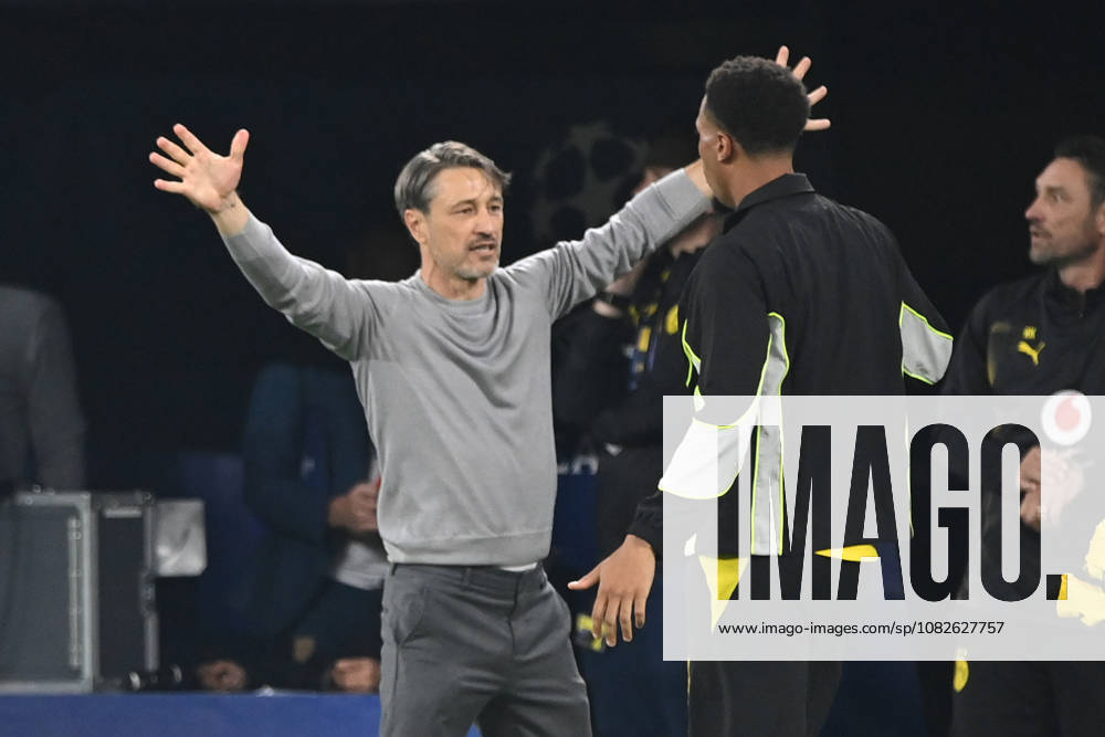 Schlussjubel, Jubel, jubeln, Freude, cheers, Trainer Niko KOVAC (DO) Jubel, jubeln, Freude, cheers, mit Felix NMECHA (DO) Borussia Dortmund (DO) - FC Villarreal 3-2 Fussball UEFA Champions League Gruppenphase 1. Spieltag, matchday1, am 08.09.2026 in Dortmund Deutschland. UEFA regulations prohibit any use of photographs as image sequences and or quasi-video Â