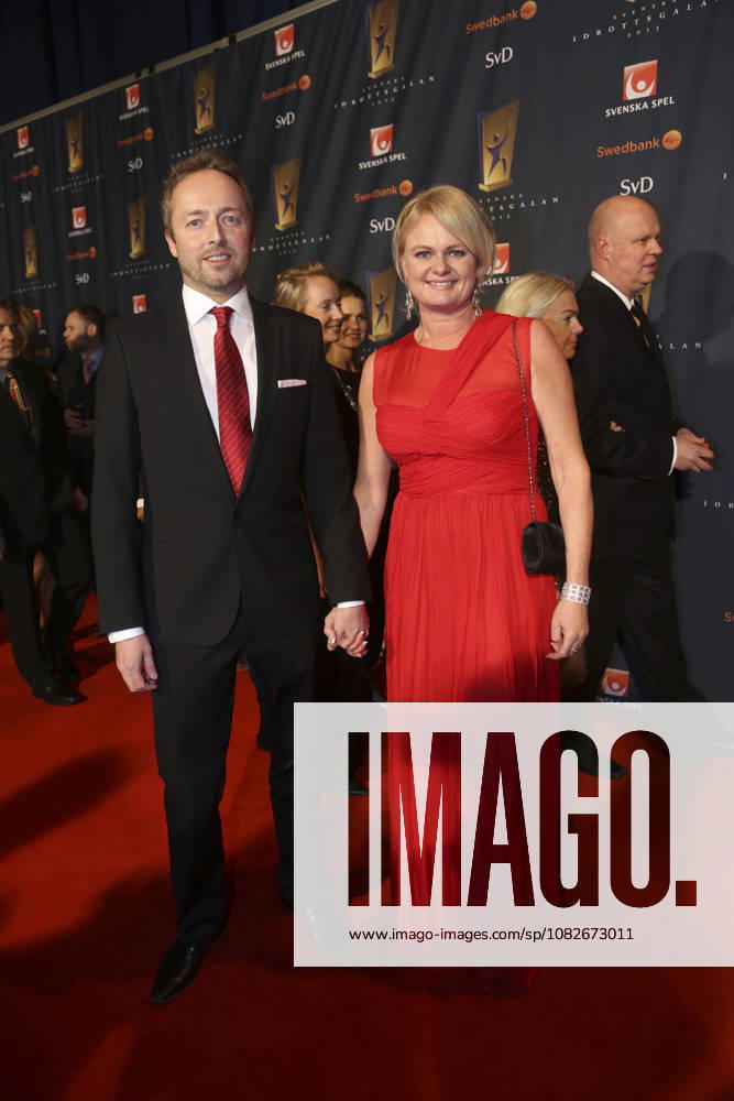 Idrottsgalan, Röda mattan: Anette Norberg med sin man Stefan. Stockholm Sverige