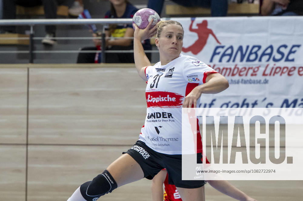 Alsco Handball Bundesliga Frauen, Saison 2026 2027 SV Union Halle-Neustadt vs.HSG Blomberg-Lippe Halle, Deutschland 09.September 2026: Im Bild:Alexia Hauf (Blomberg) Halle Saale SWH Arena Sachsen-Anhalt Deutschland