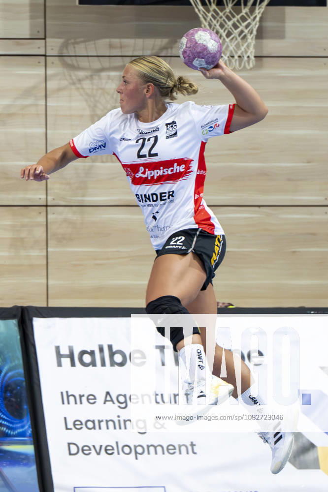 Alsco Handball Bundesliga Frauen, Saison 2026 2027 SV Union Halle-Neustadt vs.HSG Blomberg-Lippe Halle, Deutschland 09.September 2026: Im Bild:Judith Tietjen (Blomberg) Halle Saale SWH Arena Sachsen-Anhalt Deutschland