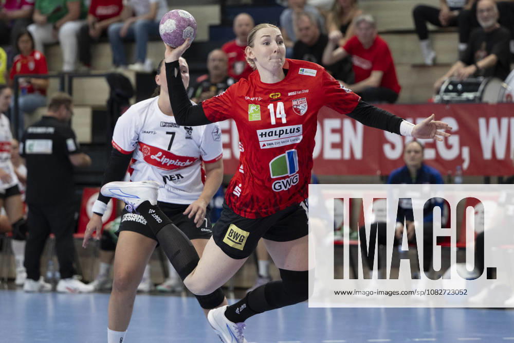 Alsco Handball Bundesliga Frauen, Saison 2026 2027 SV Union Halle-Neustadt vs.HSG Blomberg-Lippe Halle, Deutschland 09.September 2026: Im Bild:Tina Wagenlader (Halle) Halle Saale SWH Arena Sachsen-Anhalt Deutschland