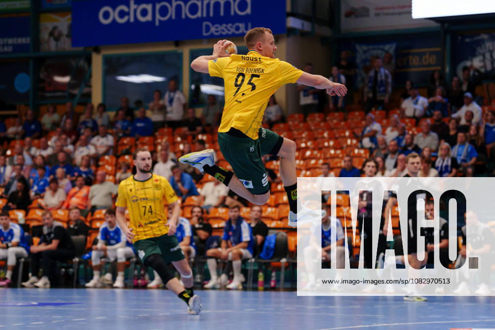 2. Handball-Bundesliga - 3. Spieltag: Dessau-Roßlauer HV 06 - VfL Eintracht Hagen Jan von Boenigk (VfL Eintracht Hagen, 95) beim Sprungwurf am 11.09.2026 in der Anhalt-Arena, Dessau-Roßlau (Sachsen-Anhalt) Dessau-Roßlau Anhalt-Arena Sachsen-Anhalt Deutschland