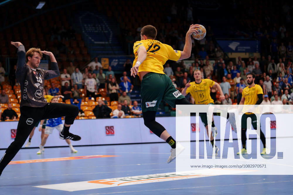 2. Handball-Bundesliga - 3. Spieltag: Dessau-Roßlauer HV 06 - VfL Eintracht Hagen Jonas Wilde (VfL Eintracht Hagen, 12) beim Sprungwurf am 11.09.2026 in der Anhalt-Arena, Dessau-Roßlau (Sachsen-Anhalt) Dessau-Roßlau Anhalt-Arena Sachsen-Anhalt Deutschland