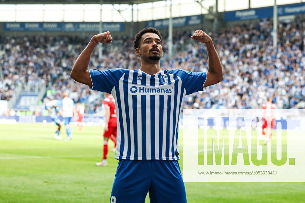Torjubel - Torschütze Emmanuel Iyoha (1. FC Magdeburg,8) trifft zum 3-0 - 2. Fußball Bundesliga Saison 2026-2027 1. FC Magdeburg vs 1. FC Kaiserslautern in der Avnet Arena in Magdeburg - Aktion,Fußball,Mann,Männer,Deutschland
