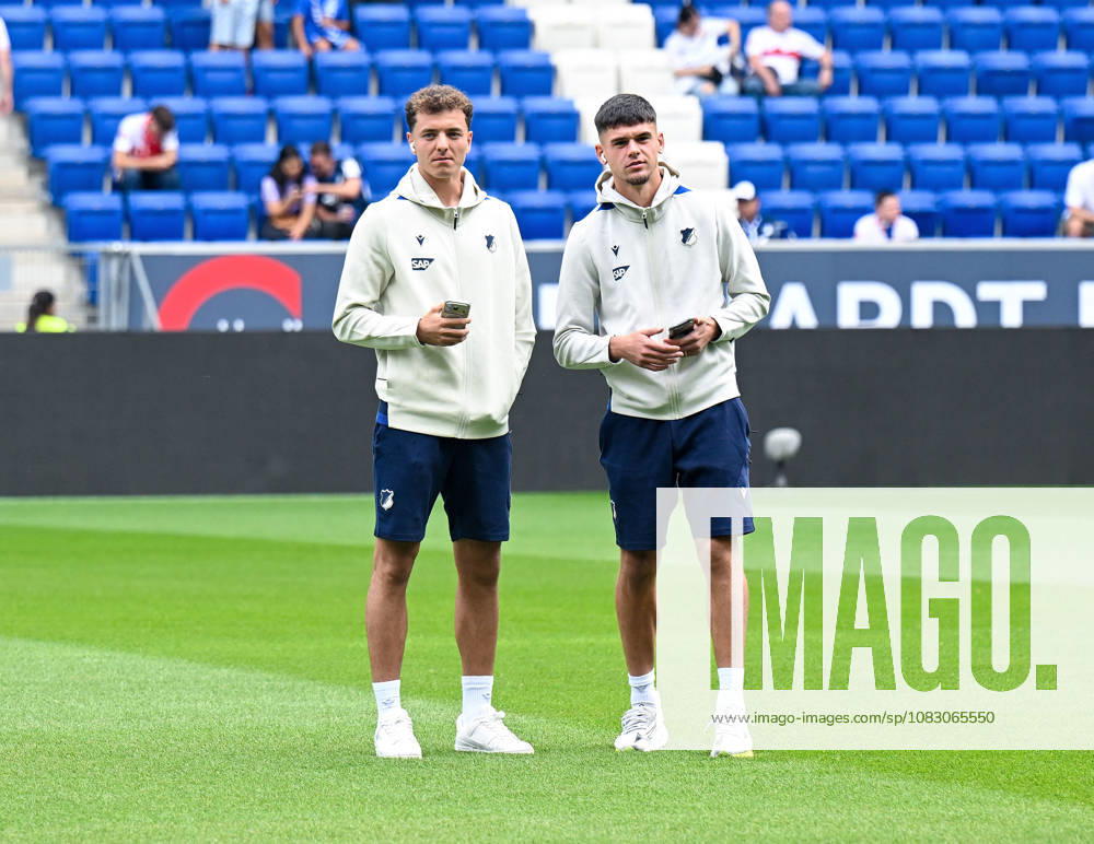 SNP Arena, Sinsheim, GER, 1.FBL, TSG Hoffenheim vs VfB Stuttgart , Fisnik Asllani (Hoffenheim), Albian Hajdari (Hoffenheim) DFL regulations prohibit any use of photographs as image sequences and or quasi-video. (Photo by Hasan Bratic DeFodi Images) -