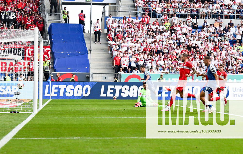 SNP Arena, Sinsheim, GER, 1.FBL, TSG Hoffenheim vs VfB Stuttgart , Adam Hlozek (Hoffenheim) erzielt das Tor zum 1:0. DFL regulations prohibit any use of photographs as image sequences and or quasi-video. (Photo by Hasan Bratic DeFodi Images) -
