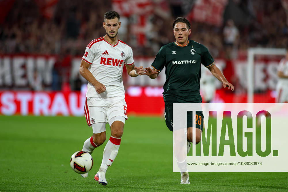 GER, Fussball, Herren, Bundesliga , 1. Bundesliga, Saison 2026 2027, 1. FC Köln - SV Werder Bremen Tom Krauß (KOE) und Dariusz Stalmach (SVW) im Kampf um den Ball