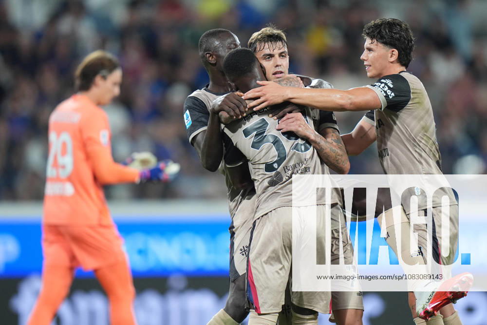 Cagliari s Daniel Maldini celebrates after scoring 1-2 during the Serie A soccer match between Atalanta and Cagliari at New Balance Arena in Bergamo , Italy - September 12, 2026. - Soccer