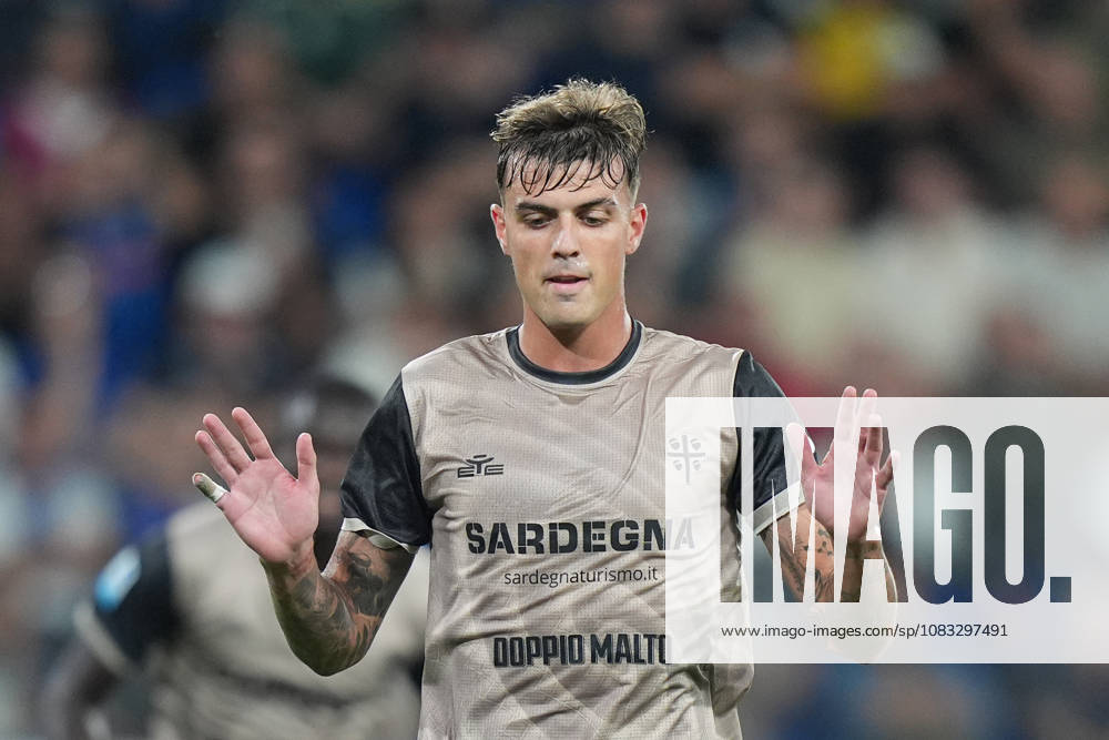 Cagliari s Daniel Maldini celebrates after scoring 1-2 during the Serie A soccer match between Atalanta and Cagliari at New Balance Arena in Bergamo , Italy - September 12, 2026. - Soccer