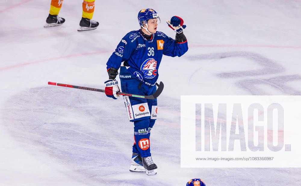 Ice hockey, Eishockey National League Regular Season - ZSC Lions vs. SC Ber Zurich, Switzerland, 15th Sep 2026: In the 32nd minute, 36 Simon Knack celebrates after scoring his second goal in this game to equalize at 3:3.
