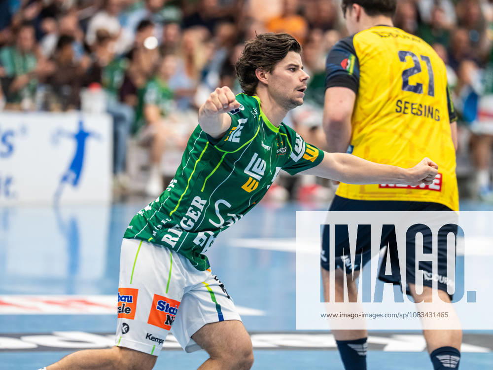 Rutger ten Velde (Frisch Auf Goeppingen, 05) jubelt nach einem Siebenmetertor, Frisch Auf Goeppingen vs. Rhein-Neckar Loewen, Handball, 1. Bundesliga, Herren, Spielzeit 2026 2027, 17.09.2026, Frisch Auf Goeppingen vs. Rhein-Neckar Loewen, Handball, 1. Bundesliga, Herren, Spielzeit 2026 2027, 17.09.2026 Goeppingen