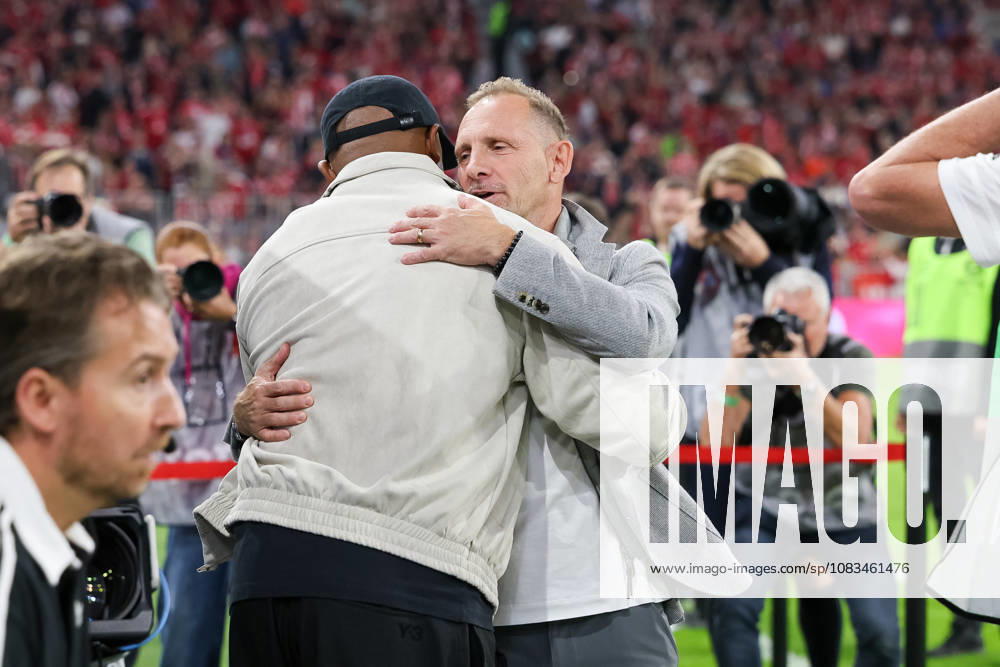 Mauro Lustrinelli (1. FC Union Berlin, Chef-Trainer) mit Vincent Kompany (FC Bayern Muenchen, Cheftrainer) vor dem Spiel, GER, FC Bayern Muenchen vs. 1. FC Union Berlin, Fussball, Bundesliga, 4. Spieltag, Saison 2026 2027, 18.09.2026, , GER, FC Bayern Muenchen vs. 1. FC Union Berlin, Fussball, Bundesliga, 4. Spieltag, Saison 2026 2027, 18.09.2026 Muenchen