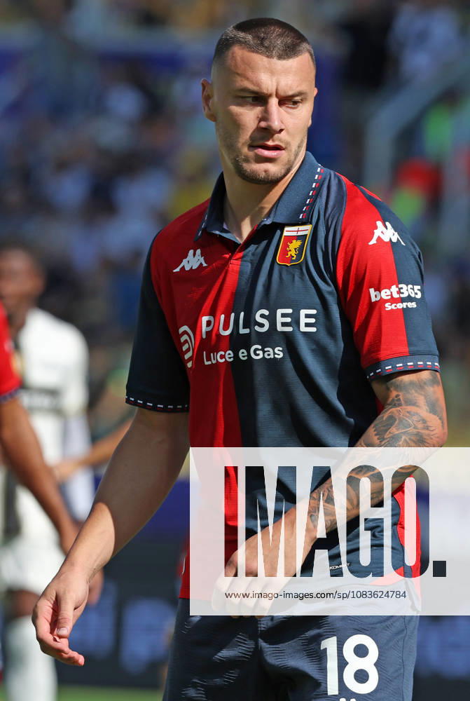 Genoas Milutin Osmajic during the Serie A soccer match between Parma and Genoa at the Ennio Tardini Stadium in Parma, north west Italy - September 20, 2026. - Soccer