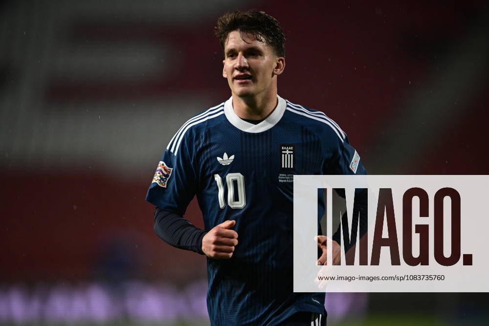 UEFA Nations League - Serbia vs Greece - Christos Tzolis of Greece in action during the UEFA Nations League group A2 matchday 1 soccer match between Serbia and Greece held at Stadion Rajko Mitić in Belgrade, Serbia, 25 September 2026. IMAGO ONE INCH PRODUCTIONS BELGRADE SERBIA