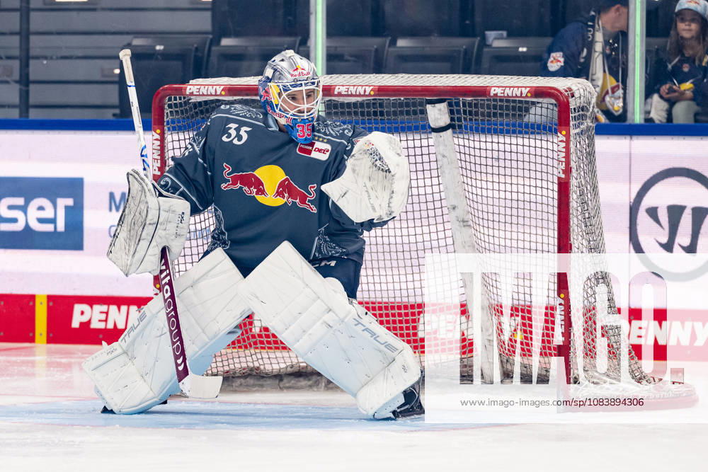 Mathias Niederberger (Torwart, EHC Red Bull Muenchen, 35) beim Warmup GER, EHC Red Bull Muenchen vs. Loewen Frankfurt Eishockey, DEL, Saison 2026 2027, 4. Spieltag, 27.09.2026. Foto: HMB Media Heike Feiner