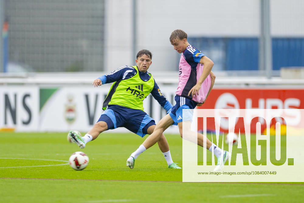 Fussball, Training des FC Schalke 04. v. l. Vitalie Becker (FC Schalke 04), Niclas Damberg (FC Schalke 04 U19). Gelsenkirchen Trainingsgelände FC Schalke 04 NRW Deutschland xRHR-FOTO YYx