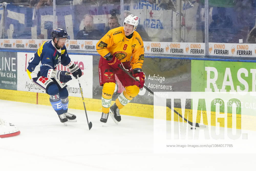 Quinto, Gottardo Arena, NL: HC Ambrì-Piotta v SCL Tigers: 8 Saku Maenalanen (Tigers) in action Quinto Gottardo Arena Ticino Switzerland