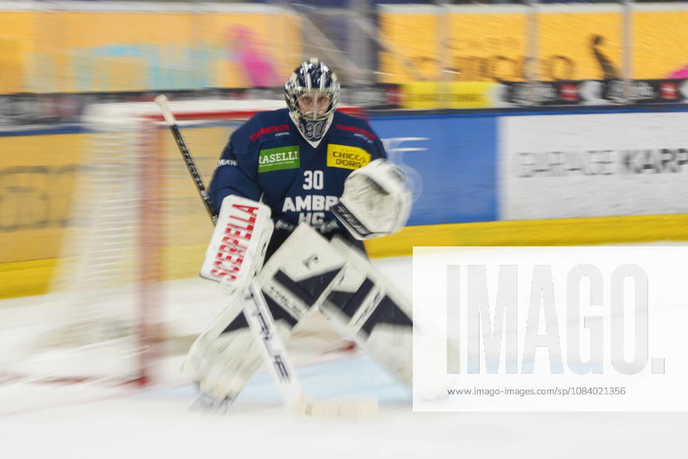 Quinto, Gottardo Arena, NL: HC Ambrì-Piotta v SCL Tigers: 30 goalkeeper Philip Wuthrich (Ambri) Quinto Gottardo Arena Ticino Switzerland