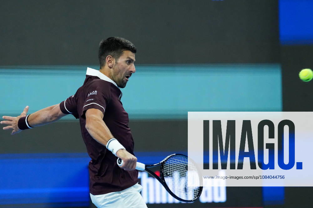(261002) -- BEIJING, Oct. 2, 2026 -- Novak Djokovic of Serbia hits a return during the men s singles second round match between Bu Yunchaokete of China and Novak Djokovic of Serbia at 2026 China Open tennis tournament in Beijing, China, Oct. 2, 2026. ) (SP)CHINA-BEIJING-TENNIS-CHINA OPEN-MEN S SINGLES(CN) JuxHuanzong
