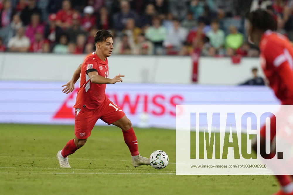 Ardon Jashari (14 SUI) during the UEFA Nations League match between Switzerland and Slovenia at thermoplan arena on October 03, 2026 in Luzern, Switzerland.