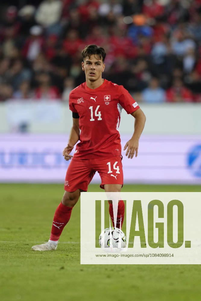 Ardon Jashari (14 SUI) during the UEFA Nations League match between Switzerland and Slovenia at thermoplan arena on October 03, 2026 in Luzern, Switzerland.