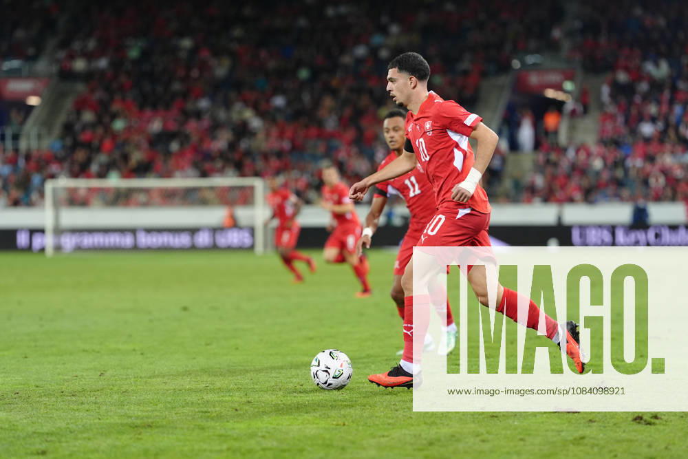 Mohamed Zeki Amdouni (10 SUI) during the UEFA Nations League match between Switzerland and Slovenia at thermoplan arena on October 03, 2026 in Luzern, Switzerland.