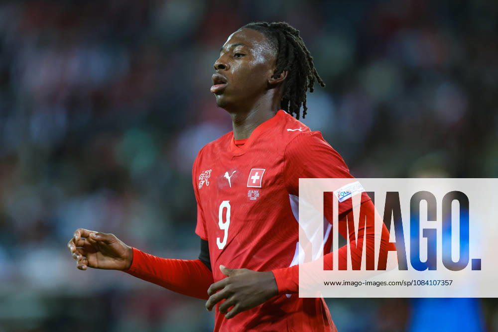 Johan Manzambi (9 Switzerland) during the UEFA Nations League match between Switzerland and Slovenia at thermoplan arena on October 3, 2026 in Lucerne, Switzerland.