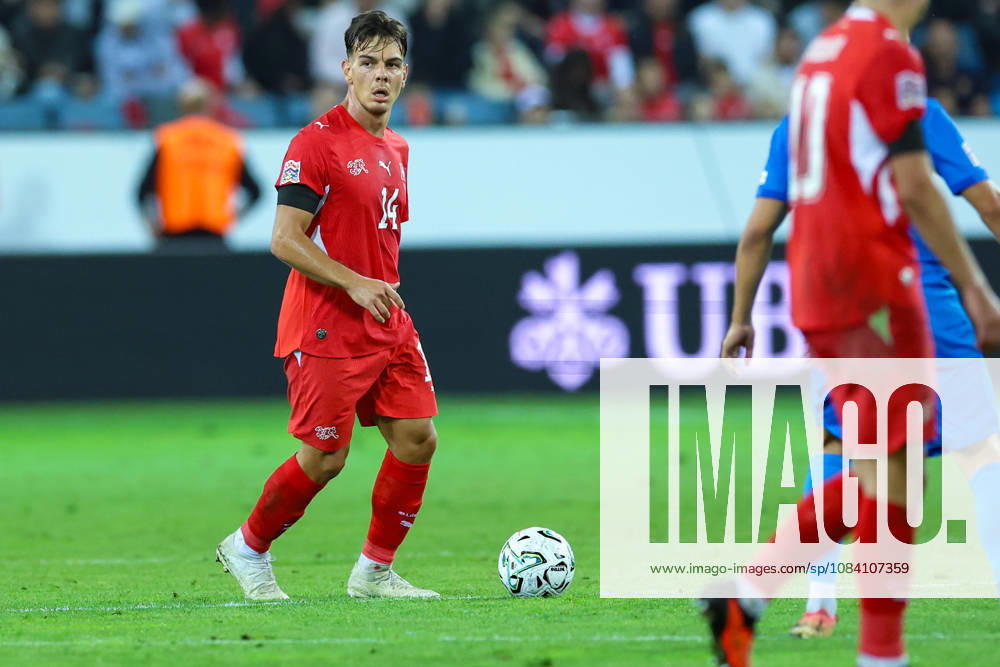 Ardon Jashari (14 Switzerland) during the UEFA Nations League match between Switzerland and Slovenia at thermoplan arena on October 3, 2026 in Lucerne, Switzerland.