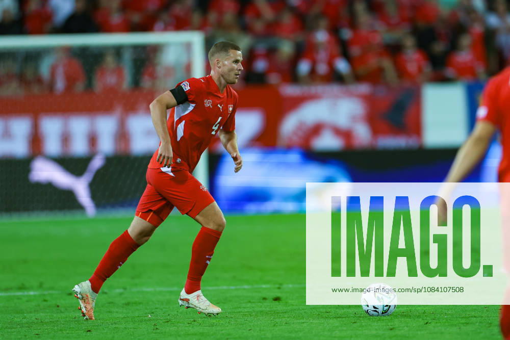 Nico Elvedi (4 Switzerland) during the UEFA Nations League match between Switzerland and Slovenia at thermoplan arena on October 3, 2026 in Lucerne, Switzerland.