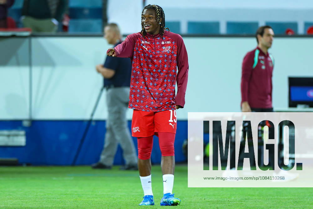 Winsley Boteli (19 Switzerland) in the warm up of the UEFA Nations League match between Switzerland and Slovenia at thermoplan arena on October 3, 2026 in Lucerne, Switzerland.