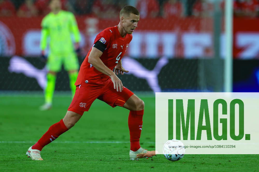 Nico Elvedi (4 Switzerland) during the UEFA Nations League match between Switzerland and Slovenia at thermoplan arena on October 3, 2026 in Lucerne, Switzerland.