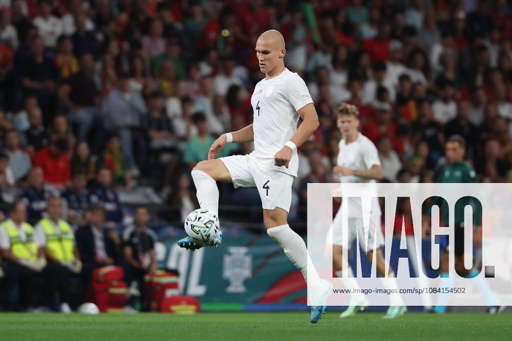 Leo Oestigard (Norway) in action, with the ball during the UEFA Nations League 2026 27 League Phase Matchday 4 match between Portugal and Norway at Estadio do Dragao in Porto, Portugal