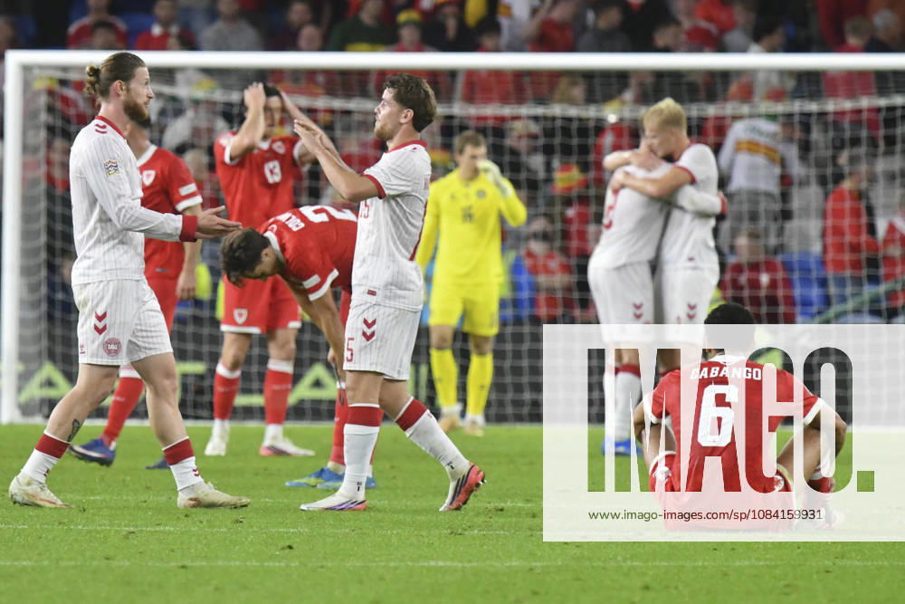 Football - 2026 2027 UEFA Nations League - League A, Group Four: Wales vs. Denmark - Cardiff City Stadium - Sunday 4th October 2026 Wales looks sad in defeat, Denmark celebrates victory colorsport winston bynorth