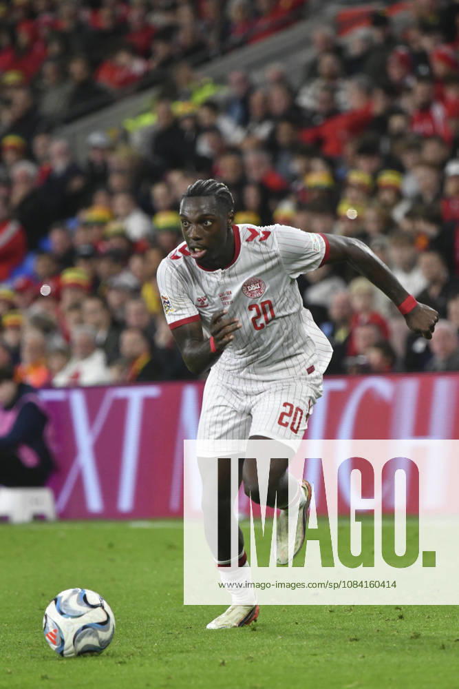 Football - 2026 2027 UEFA Nations League - League A, Group Four: Wales vs. Denmark - Cardiff City Stadium - Sunday 4th October 2026 Mohamed Daramy DENMARK colorsport winston bynorth