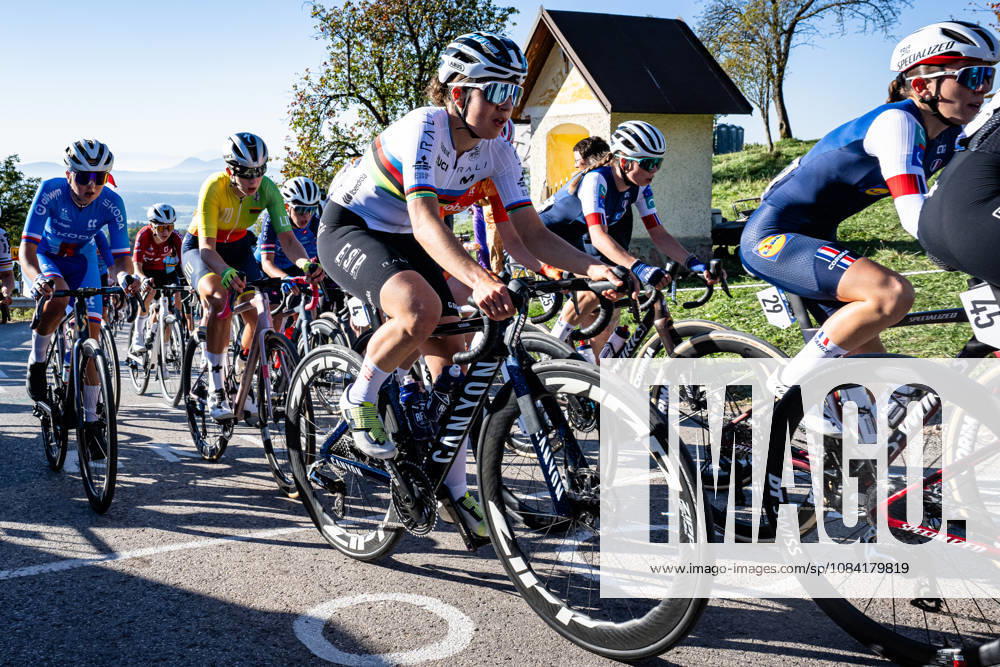 NEIRA DOMINGUEZ Alejandra: UEC Road cycling, Rad, Radsport, Strasse European Championships - Ljubljana 2026 NEIRA DOMINGUEZ Alejandra ( ESP ) Spain Querformat - quer - horizontal - Landscape - Event Veranstaltung: UEC Road Cycling European Championships 2026 Ljubljana - Category Kategorie: Cycling - Road Cycling European Championships - Road Race Junior Women U19 - Location Ort: Europe Slovenia - Sencur - Å enÄur - Discipline: Road Race ( RR ) - Distance: 66,3 km - Date Datum: 04.10.2026 Sunday Day 3 -