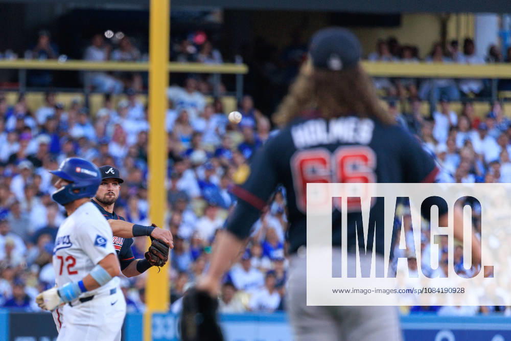 Austin Riley 27 of the Atlanta Braves throws to first base during NLDS Game 2 against the Los Angeles Dodgers on Sunday October 4, 2026 at Dodger Stadium in Los Angeles, California. Dodgers lose to Braves, 2-3. JAVIER ROJAS PI Dodgers Vs. Braves NLDS - Game 2 - ZUMAp124 20261004_zaa_p124_088