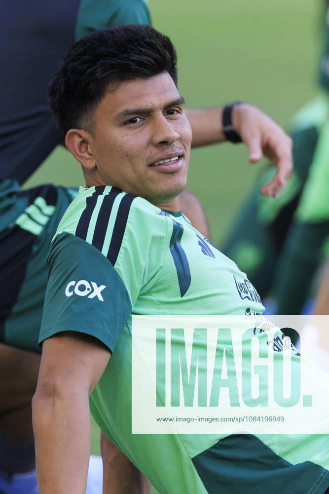 Jesus Gallardo 23 of Mexico during practice on Monday, October 5, 2026 at BMO Stadium in Los Angeles, California in preparation for an International Friendly, Länderspiel, Nationalmannschaft match against Chile on Tuesday October 6, 2026 at the Los Angeles Memorial Coliseum. ARIANA RUIZ PI Mexico press conference, PK, Pressekonferenz - ZUMAp124 20261005_zaa_p124_022