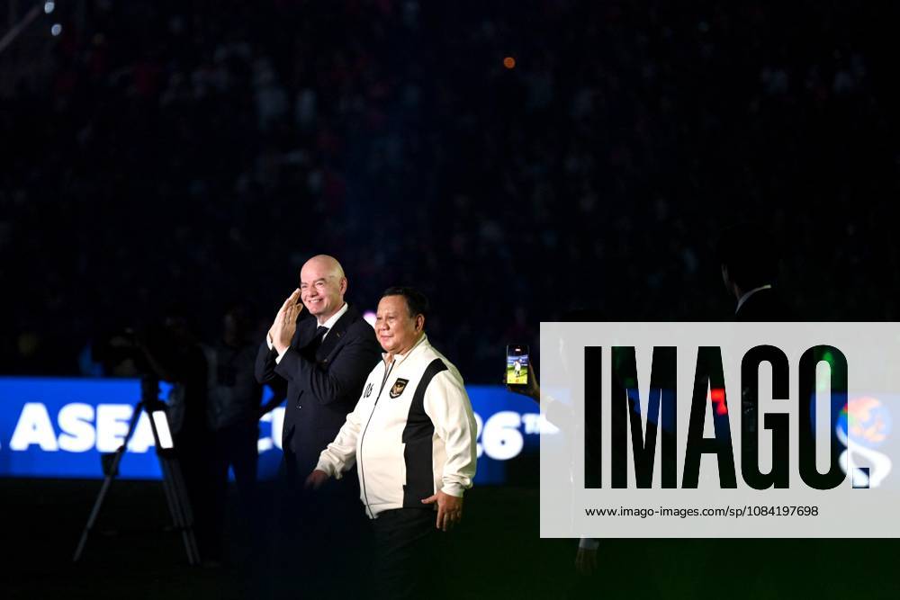 (261006) -- JAKARTA, Oct. 6, 2026 -- FIFA President Gianni Infantino (L) and Indonesian President Prabowo Subianto walk to the podium before the awarding ceremony after the FIFA ASEAN Cup 2026 Division 1 for Final Match between Indonesia and Thailand at Gelora Bung Karno Stadium, Jakarta, Indonesia, Oct. 5, 2026. ) (SP)INDONESIA-JAKARTA-FOOTBALL-FIFA ASEAN CUP 2026-DIVISION 1-FINAL-INDONESIA VS THAILAND AgungxKuncahyaxB.