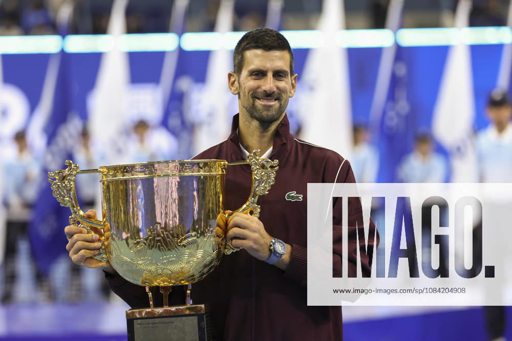 (261006) -- BEIJING, Oct. 6, 2026 -- Novak Djokovic of Serbia poses with his champion trophy during the awarding ceremony for the men s singles final at 2026 China Open tennis tournament in Beijing, China, Oct. 6, 2026. ) (SP)CHINA-BEIJING-TENNIS-CHINA OPEN-MEN S SINGLES-AWARDING CEREMONY(CN) BaixXuefei