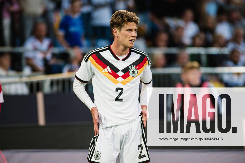 U21, U 21 EM-Qualifikation: Deutschland - Georgien, 06.10.2026 Elias Baum (Deutschland, 2); Fußball, EM-Qualifikation U 21, 10. Spieltag: Deutschland vs. Georgien am 06.10.2026, Bielefeld DFB REGULATIONS PROHIBIT ANY USE OF PHOTOGRAPHS AS IMAGE SEQUENCES AND OR QUASI-VIDEO.