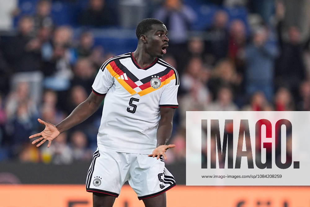 Herren, Fußball, Länderspiel, U21, U 21 EM-Qualifikation, Deutchland - Georgien, Saison 2026 2027, Schüco Arena: Joshua Quarshie (GER, 5) gestikulierend, ärgert sich über sein aberkanntest Tor DFB regulations prohibit any use of photographs as image sequences and or quasi-video.