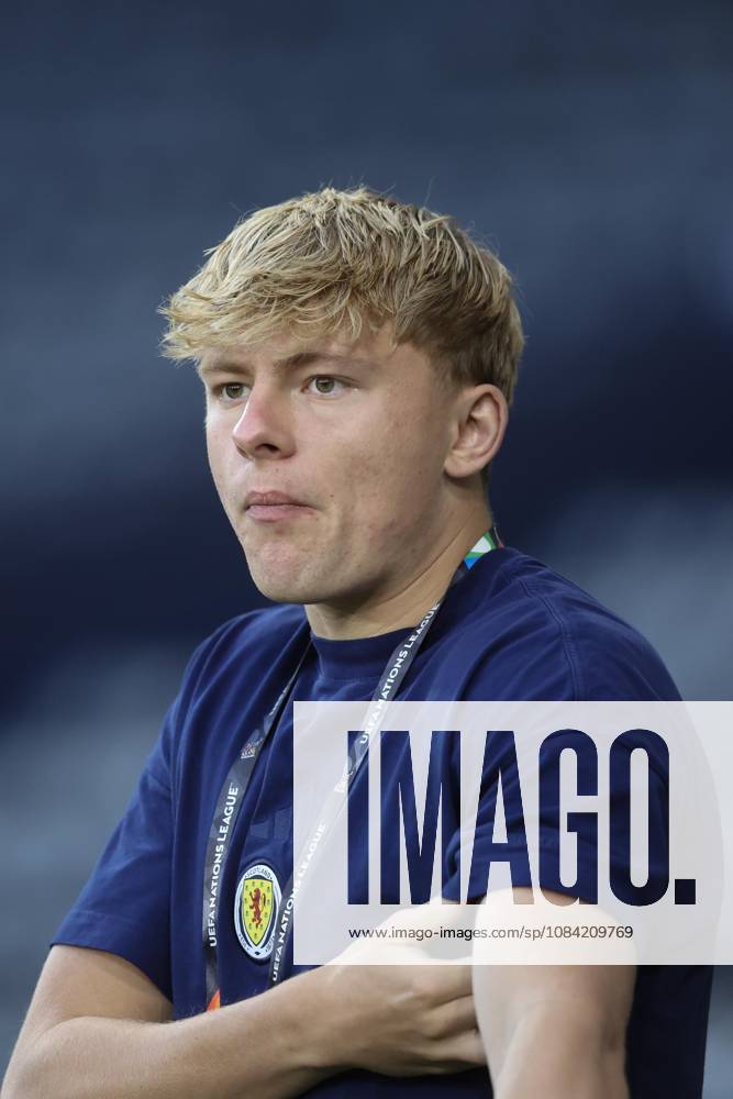 6th October 2026; Hampden Park, Glasgow, Scotland; UEFA Nations League Football, Scotland versus Slovenia; Luke Graham of Scotland inspects the pitch before the match DavidxYoung