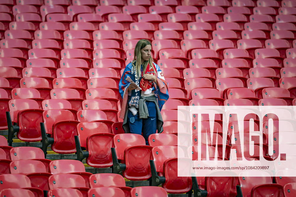 6th October 2026; Wembley Stadium, London, England; UEFA Nations League Football, England versus Czech Republic; An England fan waits for the players to arrive GodfreyxPitt