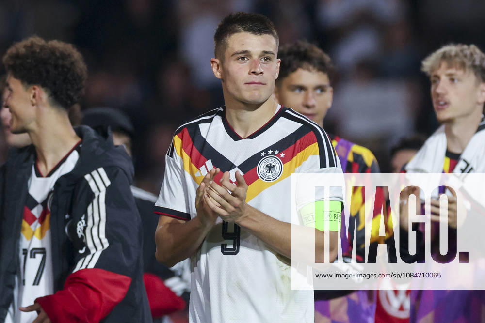 Nicolo Tresoldi (Germany) cheers during the UEFA Under21 EURO Qualifier, EM, Europameisterschaft between Germany U21, U 21 and Georgia U21 at Almstadion on October 6, 2026 in Bielefeld, Germany. (Photo by Marco Steinbrenner DeFodi Images) -
