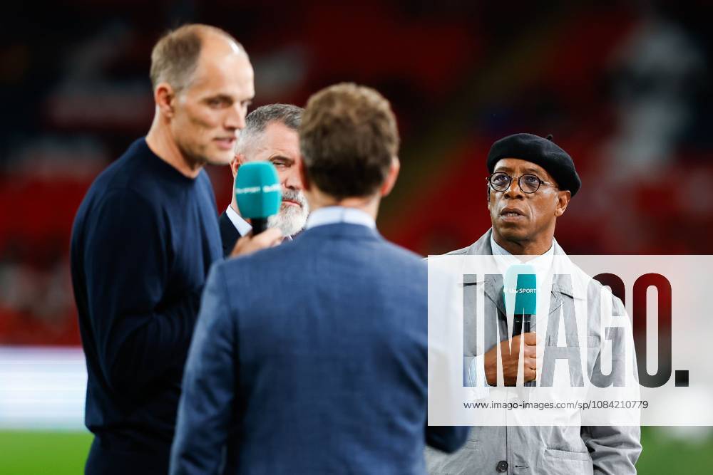 Pundit Ian Wright speaks with England Head Coach Thomas Tuchel on the ITV panel England v Czechia, UEFA Nations League, Football, Wembley Stadium, London, UK - 06 Oct 2026London Wembley Stadium United Kingdom