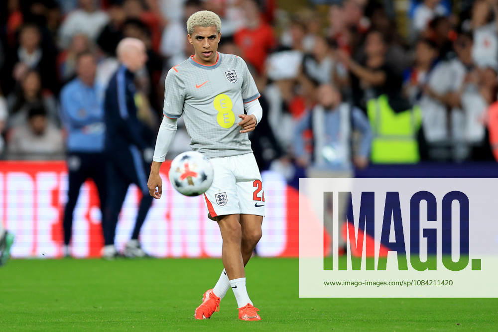 England v Czechia - UEFA Nations League 2026 27 Group A3 MD4 Rico Lewis of England warms up before the UEFA Nations League 2026 27 group phase match between England and Czechia at Wembley Stadium on October 6, 2026 in London, England. London Wembley Stadium England United Kingdom