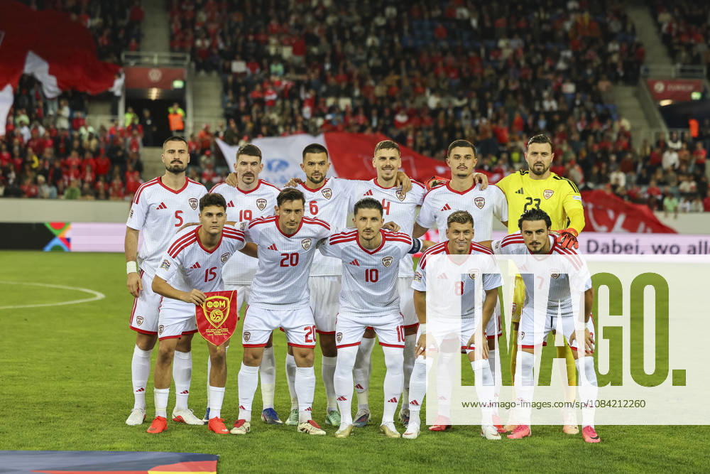 Mannschaftsbild, Teamfoto Nordmazedonien , Schweiz, UEFA , Nations League, Matchday 4, Schweiz vs. Nordmazedonien, 06.10.2026, Luzern Swissporarena Schweiz