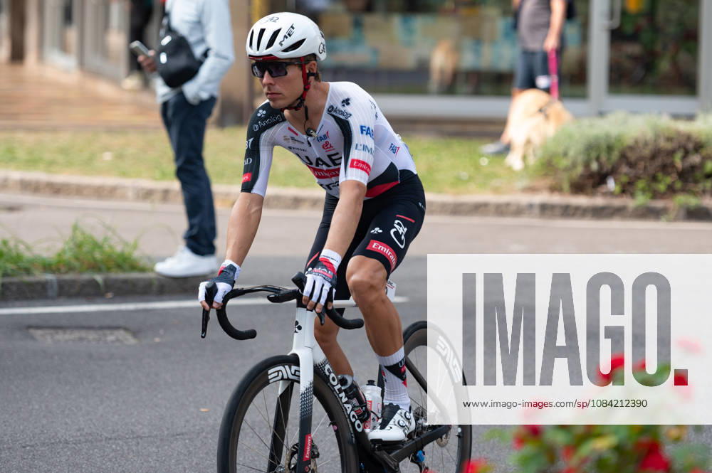 IPA89374615 - Benoit COSNEFROY, UAE TEAM EMIRATES XRG, at the start of the 2026 Tre Valli Varesine in Busto Arsizio, Italy, on October 6, 2026